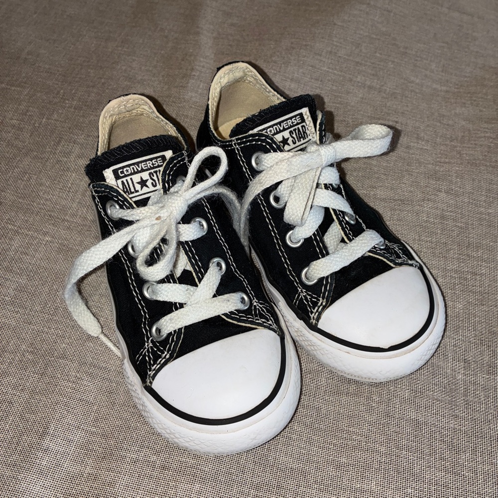 Converse Kids Black and White Low Top Sneakers